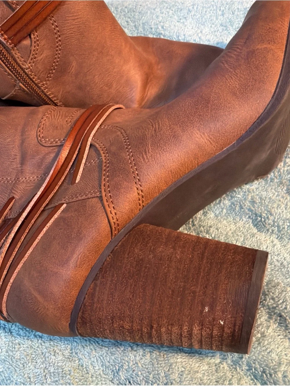 Madden Girl Denice 9M Women's Brown Ankle Boot with Strappy Detail